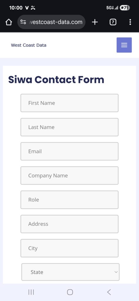 WordPress Plugin Siwa Contact Form mobile contact form top